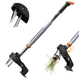 SOOTFRO Weed Puller Tool - Stand Up Weed Puller with 4-Claw Steel Head, 39"-46" Retractable Handle & Easy-Eject Mechanism for Dandelions, Clover & More, No Bending or Kneeling