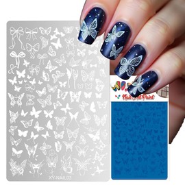 BQZQPAMZ 1pcs Butterfly Nail Stamp Plate Spring Nail Stamp Exquisite Bow Pattern Nail Art Stamp Template for DIY Women Manicure Accessories Butterfly Nail Art Supplies