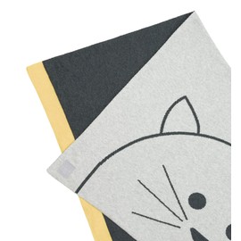 LÄSSIG Baby Cuddly Blanket GOTS/Knitted Blanket, Little Chums Cat