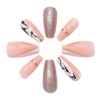 Handcess Coffin French False Nails Medium Nude Pink Press on