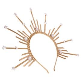Baluue Halos Crown Headband Sunburst Gothic Headpiece Goddess Spiked Headband Photo Props Hair Band Wedding Hair Accessory for Carnival Cosplay Party