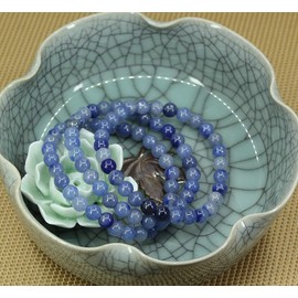 Angelstones Natural Blue Aventurine Gemstone 6mm Round Beads Stretch Bracelet 7" Unisex