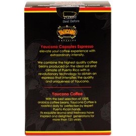 Yaucono Espresso Capsules, Espresso Roast, 100 Percent Coffee from Puerto Rico Compatible with Nespresso Machines, 18 Count (Pack of 1)