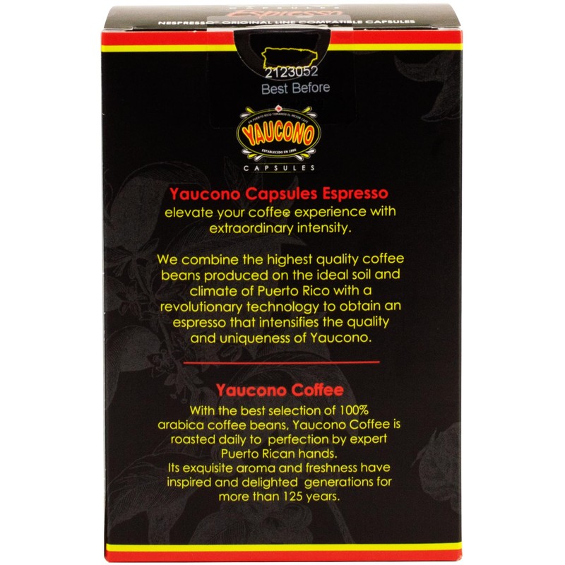 Yaucono Espresso Capsules, Espresso Roast, 100 Percent Coffee from Puerto