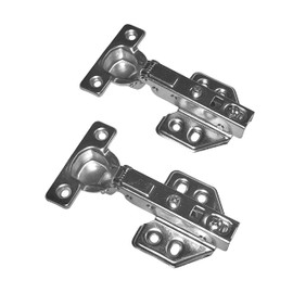 Luokim 26mm Mini Cup Soft Close Hinge for Thin Door Half Overlay Concealed Cabinet Hinge with Screws Nickel Finish 4 Pcs