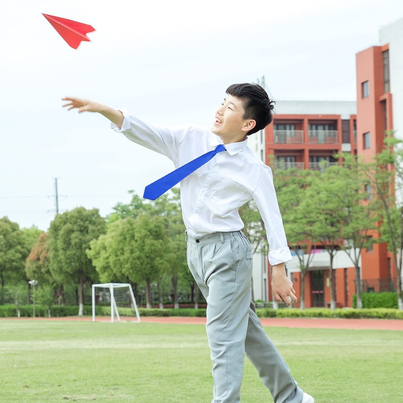 Sucrain 5pcs Boy's Necktie Pre-tied Adjustable Neck Strap Tie for