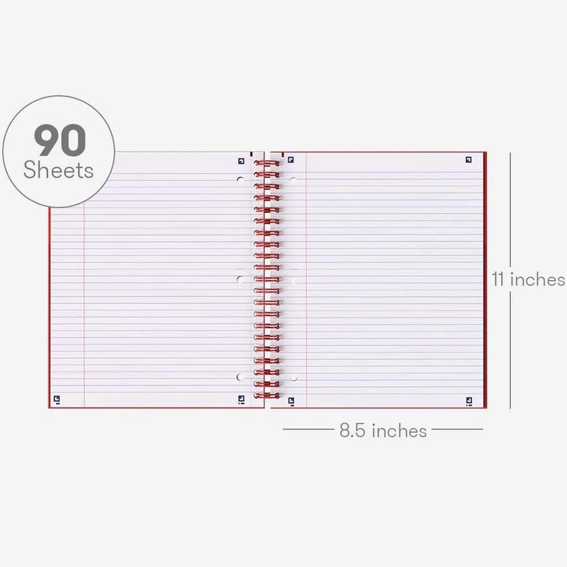Hamelin, Spiral Notebook, 8.5x11in, College Ruled, Hardcover, 90shts/180 Pages, 3