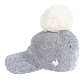 Cox Sportif Golf QGCWJC07 Women's Knit Cap, With Pom Pom, Satma's Cold Protection, Cute, Heat Navi Golf, GY00 (Gray)
