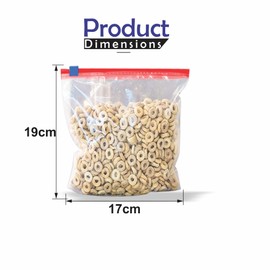 Plastic zip Slider empty Bags for Sandwich Food freezer Storage Bag BPA FREE Resealable Reusable Cookie Heavy Duty Airtight Kitchen Fridge Slider Slide Seal Leak proof Storing Pouches (clear 15 pcs)