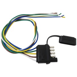 64CM 5 Flat Trailer Wiring Kit Male Connector Trailer Light Wiring Harness Extension W/Cover Upgraded by GruDawu