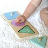 Wooden Montessori Three Shapes Puzzle Toddler Learning Toy with Knobs