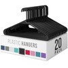 Clothes Hangers Plastic 20 Pack - Black Plastic Hangers -