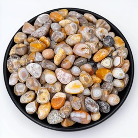 SigMntun Polished Crazy Lace Agate Crystal Chips 200 Pcs - 0.3" 10 oz Tumbled Stone Chips Crushed Sea Glass Stones Healing Reiki Crystal Making Home Decoration
