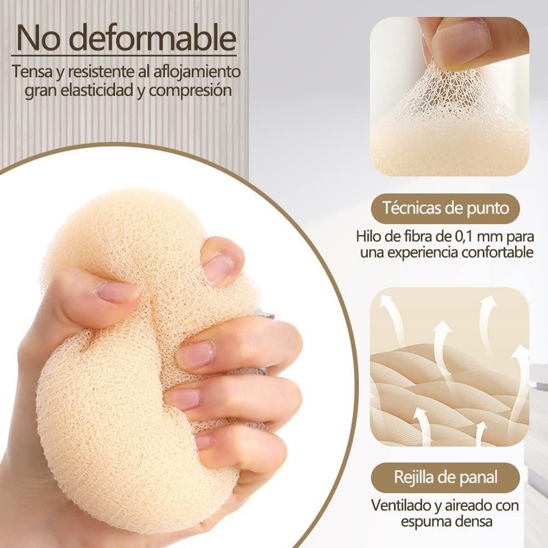 2PCS Esponjas para Baño, Estropajo Corporal y Esponja para Bebé