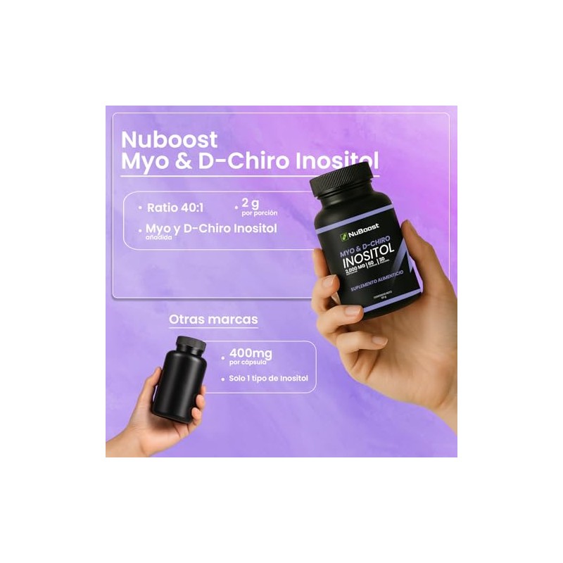 Nuboost Inositol Cápsulas Myo Chiro Mezcla Hecho Usa