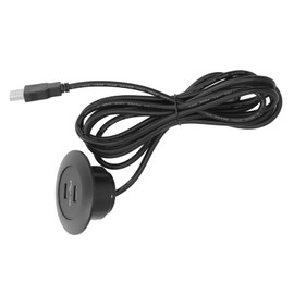 Powered USB Hub Socket Recessed Power Strip Outlet, Double Charge Station, 5V Sofa Power Hub Wiring Board for Couch, Table, Bedside (Black)