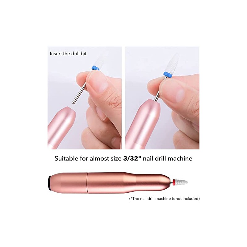 Homeet 10Pcs Ceramic Nail Drill Bits Attachments Professional Nail Cutter