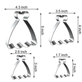 Dress Cookie Cutter Set - 5", 4", 3", 2" - 4 Piece - Stainless Steel