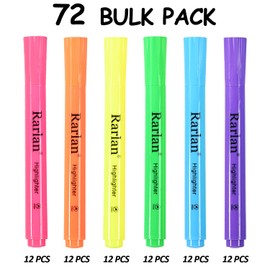 Rarlan Highlighters, Chisel Tip, Assorted Fluorescent, 72 Count Bulk Pack