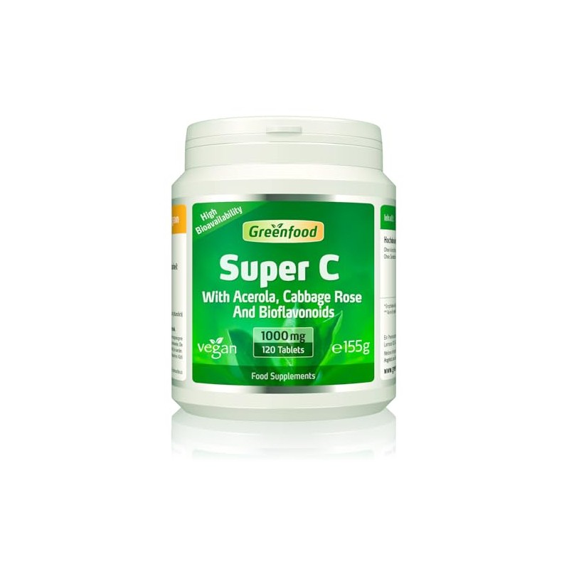 Greenfood Super C, 500 mg Vitamin C, high dose, 120