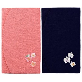 Crepe Reiki Japanese Embroidered Gold Seal Set (Plum / Orchid)