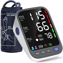 Medical Blood Pressure Monitors, Upper Arm Large Cuff Blood Pressure Machine for Home Use, Super Large 6.4” LED Display | CE Certified | MHRA Registered | 2 * 120 Sets Memory | Heart Rate Monitor