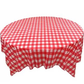 JINLICOME Picnic Table Cover - 10 Pack Premium Plastic Tablecloth - BBQ Red & White Checkered BBQ Plastic Table Cover Disposable Plastic Tablecloth Gingham Checkerboard (70.8in, Square)