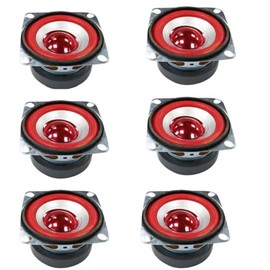 YFUSET 6PCS 4Ohm 5W Full Range Audio Speaker Bass Stereo Woofer Loudspeaker Compatible with Arduino (Red)