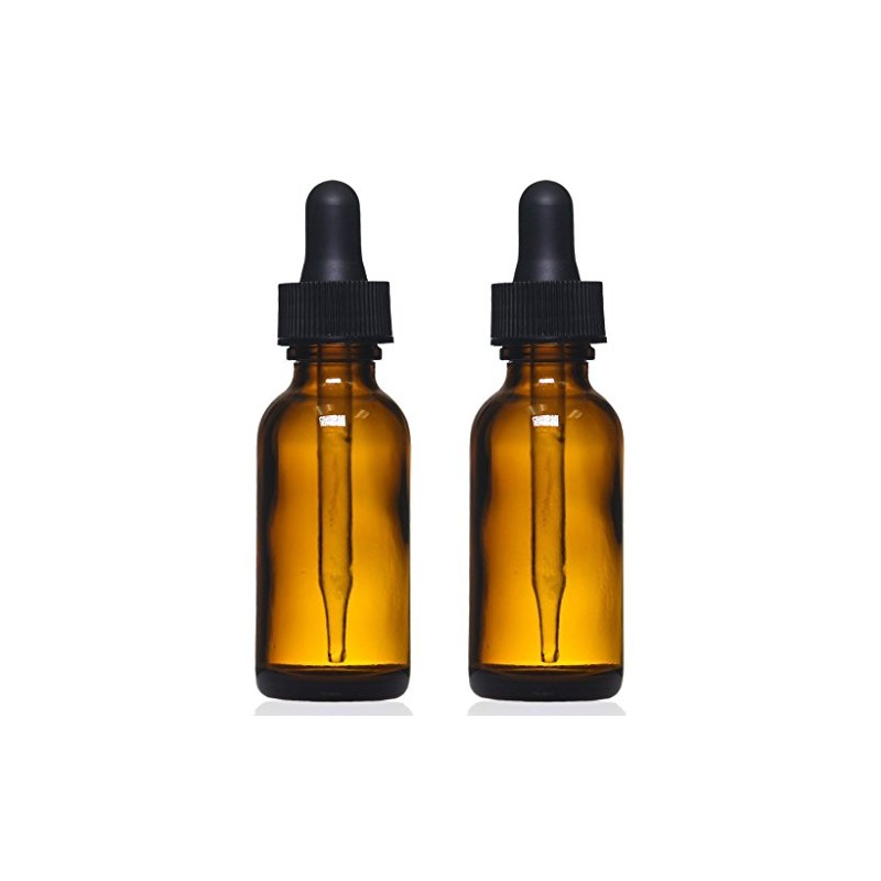 Amber Glass Bottles with Eye Droppers (1 oz, 2 pk)