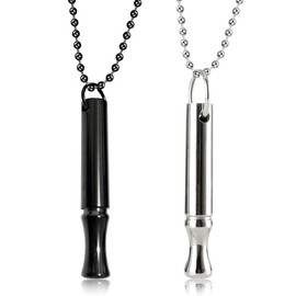 EIYVPRA Pack of 2 Breathing Necklaces, Meditation Breathing Necklace, Unisex Breathing Chain, Comes with Black Storage Bag, Supplied for Pressure Relief, Reduces Anxiety (Black, Silver)
