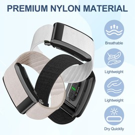 Pack of 2 Nylon Wristbands Compatible with WHOOP 4.0, Sports Soft Replacement Strap for WHOOP 3.0 Women Men