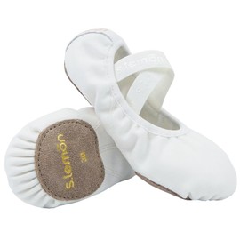 s.lemon Stretch Ballet Shoe,Girls Women Split Sole Elastic Dance Slippers Ballet Shoes TLB White 34