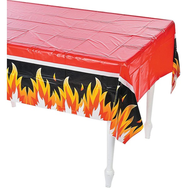 Fire Heroes Disposable Table Cloth (9 feet long) Firefighter Party Supplies