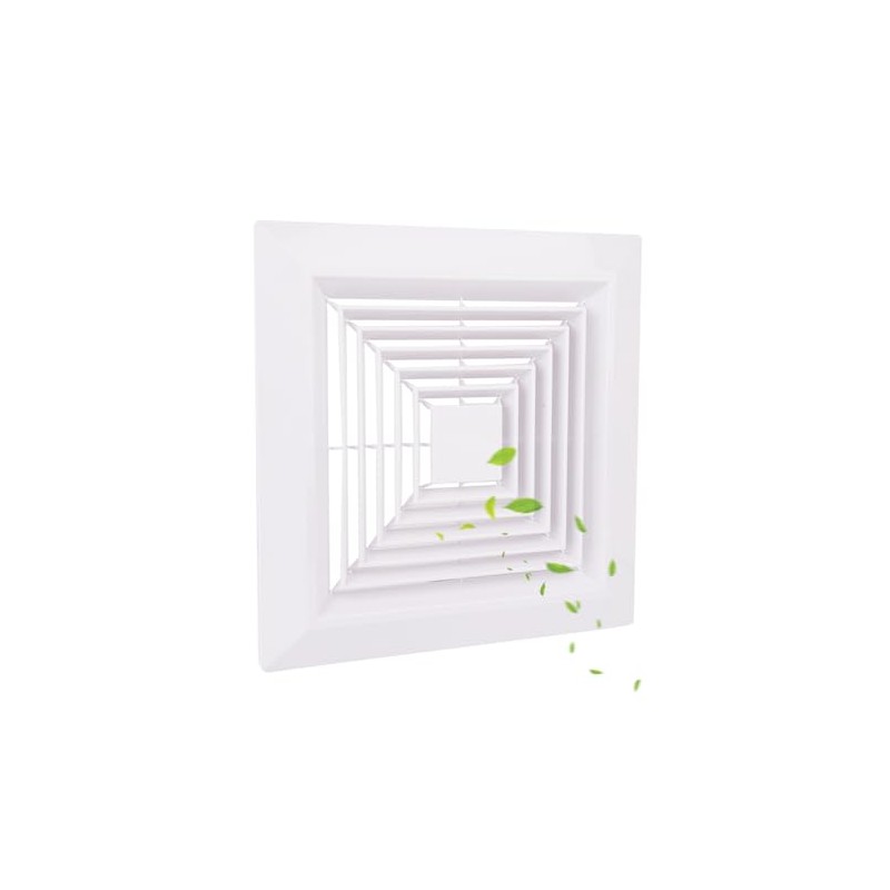 1-Piece (9"x9"Inches) Bathroom Exhaust Fan Cover with Spring, Square Ceiling