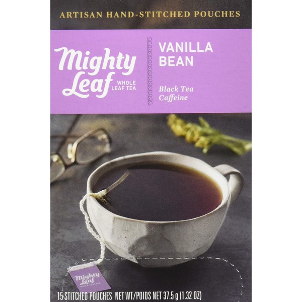 Mighty Leaf Tea Vanilla Bean Hand-Stitched Tea Bags, 15 ct