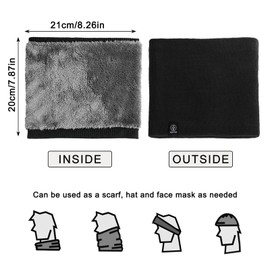 SEFIRST Pack of 2 Winter Neck Tube Men's Ski Tube Scarf Men's Loop Scarf Neck Warmer Men Face Scarf Women Windproof Thermal Fleece Round Scarf for Cycling Jogging Black, black