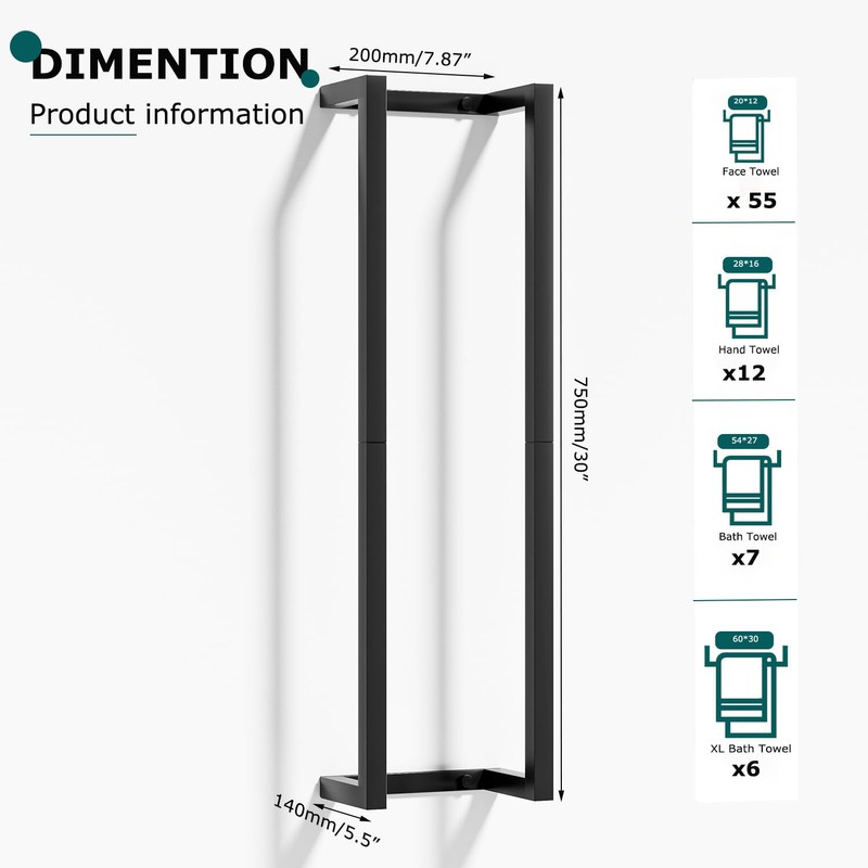 VIDA-ZONE Towel Racks for Bathroom,304 Stainless Steel Towel Storage Racks