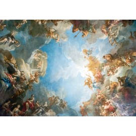 BELECO 7x5ft Fabric Palace of Versailles Backdrop Ceiling Painting in Hercules Room of The Royal Chateau Versailles Paris France Photography Background Wall Murals Studio Photo Props Wallpaper