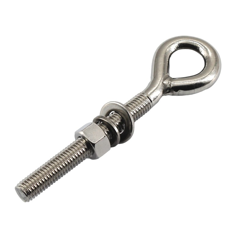 2Pcs M12 Stainless Steel Eye Bolt with Nut and Washers
