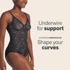 Leonisa Shaping Lace Bodysuit with Underwire Fabric Cups - Lace