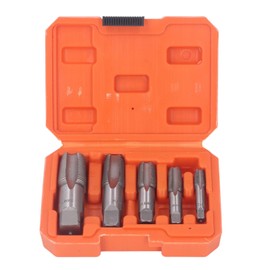 5 Piece NPT Pipe Tap Set, 3/4 1/2 3/8 1/4 1/8 Inch NPT Tap Mapping Made of Carbon Steel with Durable Plastic Casing, NPT Tap Set for Precise Threads