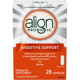 Align Probiotic Digestive Support, IBS Symptom Relief: Gas, Abdominal Discomfort, Bloating, Helps Healthy Intestinal Flora for Women & Men, 28 Capsules