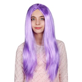 Matissa WOMEN'S LADIES LONG STRAIGHT WIG FANCY DRESS COSPLAY WIGS POP PARTY COSTUME (Purple)
