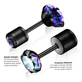 Healeved 8 Pairs Stainless Steel Rhinestone Earrings for Women Men Cool Style Durable Hypoallergenic Ear Studs Versatile Jewelry for Any Occasion