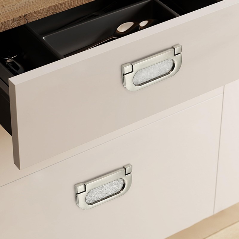 Evionlin 【2 Pack 】 Flush Pull Handle BlackInvisible Flip Drawer