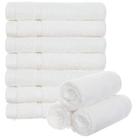 Brandsseller Set of 10 Flannels, Guest Hand Towels, Rice Grain Look for Bath / Household 30 x 30 cm, 100% Cotton, 470 g/m²