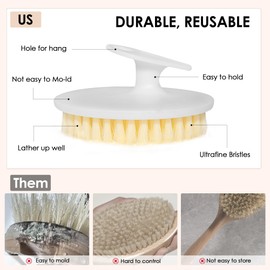 INNERNEED PP Shower Brush Body Exfoliating Scrubber, for Deep Clean Body Wash, Cellulite Treatment, Lymphatic Drainage and Blood Circulation Improvement (Pack of 4)