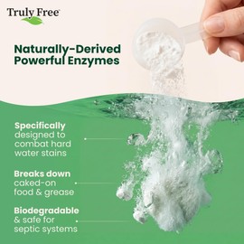 Truly Free Dishwasher Detergent Powder | Natural Dish Detergent, Dishwasher Soap | Plastic Free, Plant-Based, Clean, Heavy Duty Hard Water Stain & Grease Remover | Fragrance Free | 12.5 oz (Pack of 1)