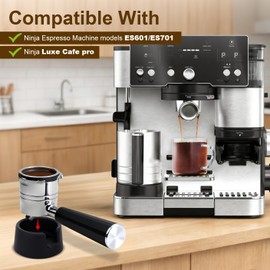 For Ninja Luxe Cafe ES601 Portafilter Holder: Silicone Espresso Tamping Station for ES601 ES701 Ninja Espresso Machine,Fit Ninja Luxe Cafe Pro Espresso Machine Base Pot Accessories(Black)