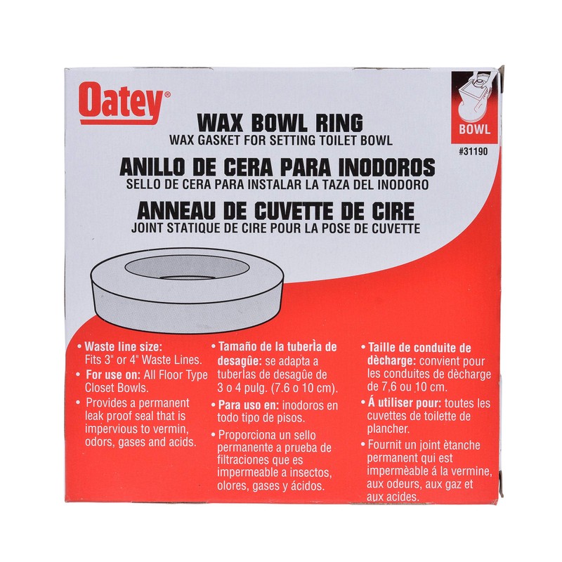 Oatey 31190 Heavy Duty Wax Bowl Ring, 3" or 4"